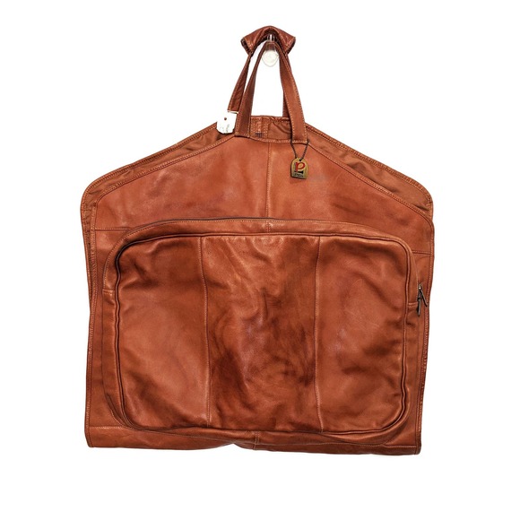 Piel Bags Vintage Piel Garment Bag Leather Cognac Brown Luggage Poshmark